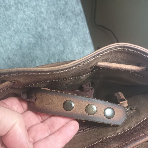 STS Ranch Leather Cowhide Calf Hair Crossbody Bag Purse Brown Rustic Cowgirl - Picture 4 of 9